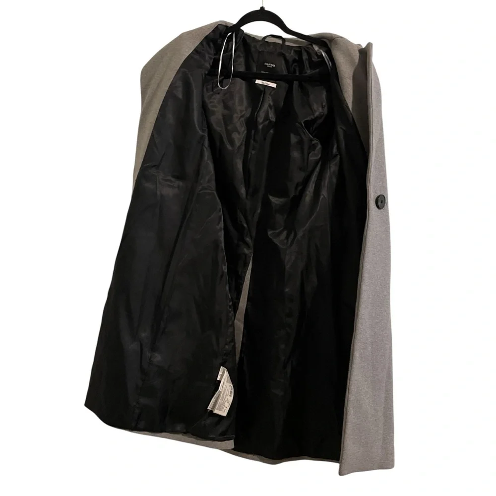 MANGO Wool Blend Classic Gray Long Coat Size Extra Small